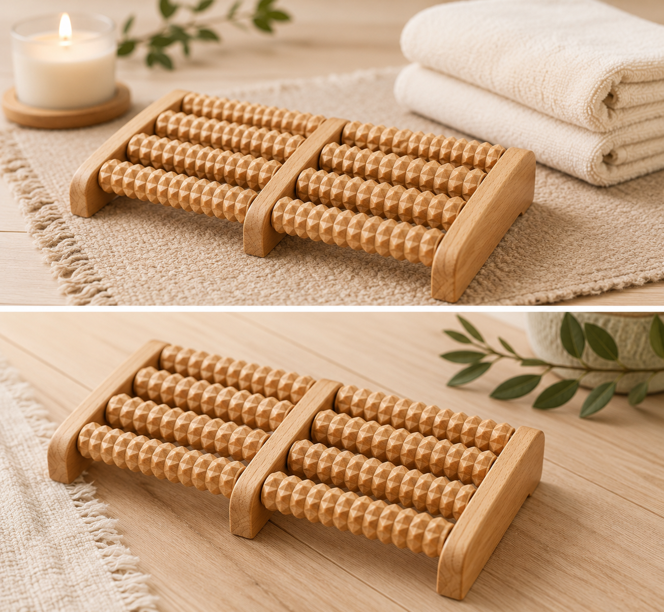 Wooden Roller Foot Massager