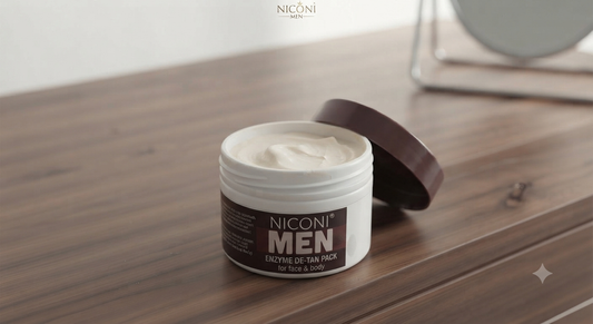 Niconi Men Enzyme De-Tan Cream | Tan Removal, Brightening & Deep Cleansing for Men | 100gm