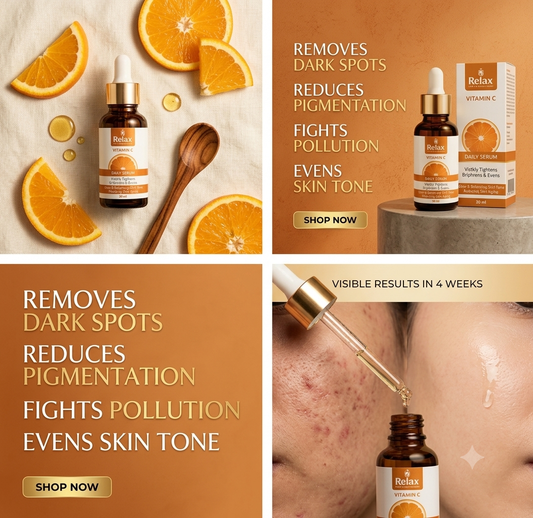 Relax Vitamin C Daily Face Serum – Brightening, Anti-Aging & Hydrating Formula For Healthy Radiant Skin (30ml)