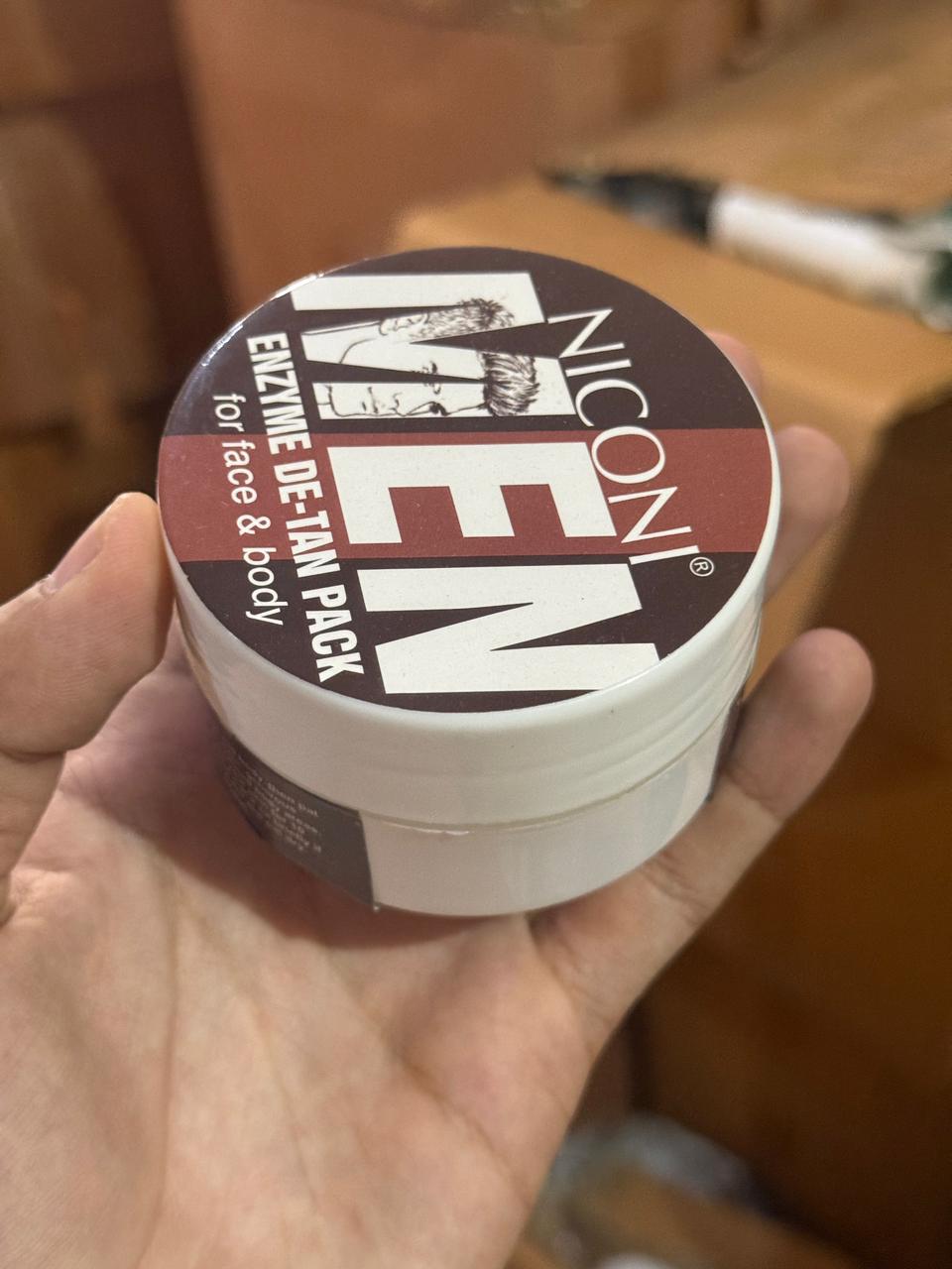 Niconi Men Enzyme De-Tan Cream | Tan Removal, Brightening & Deep Cleansing for Men | 100gm