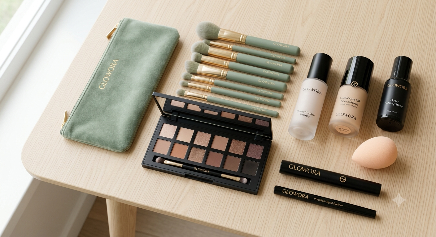 Glowora Complete Makeup Kit Bundle – 9-in-1 Beauty Essentials Set