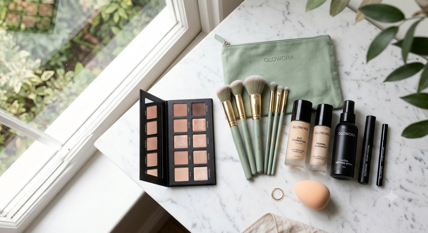 Glowora Complete Makeup Kit Bundle – 9-in-1 Beauty Essentials Set