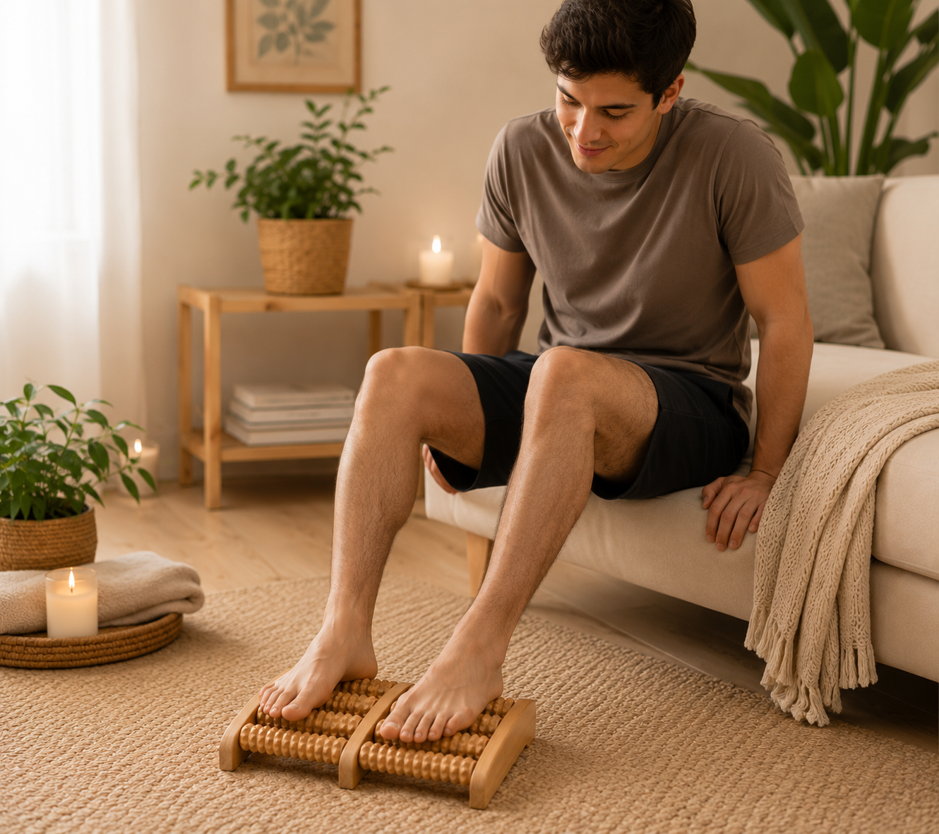 Wooden Roller Foot Massager